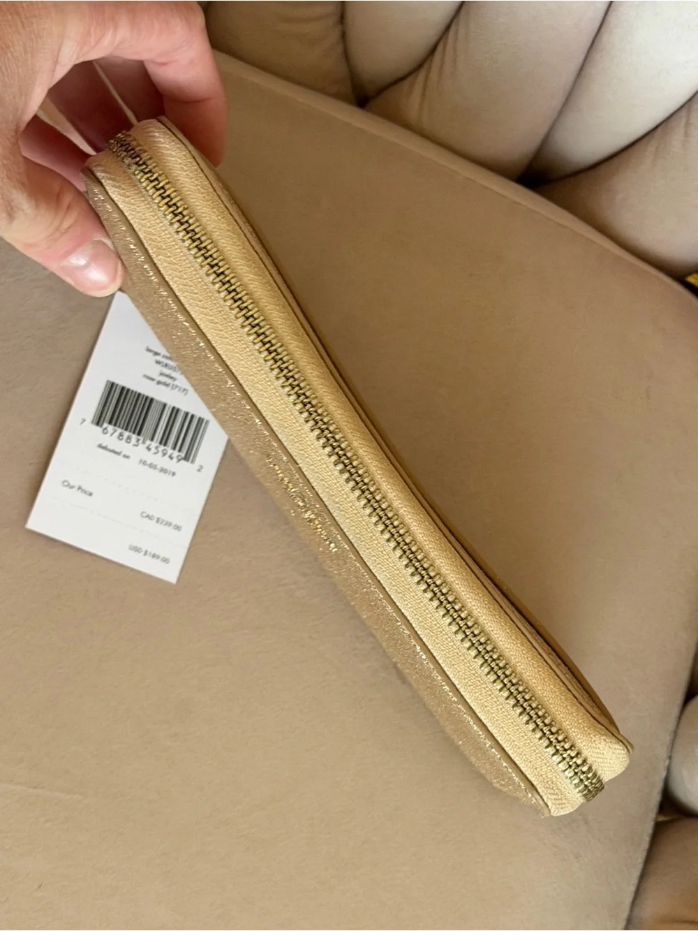 Kate Spade Large Continental Wallet Joeley in Rose Gold ORG RETAIL $189